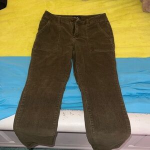 Army green, corduroy, skinny pants